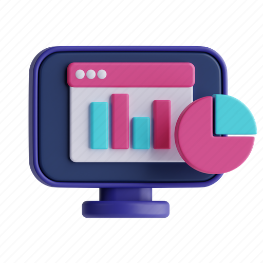 Web analytics, monitoring, data, statistics 3D illustration - Download on Iconfinder