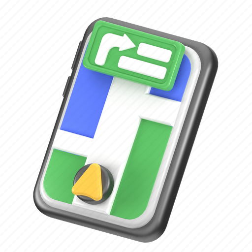 Turn, by, navigation, 3d, icon, sign, symbol 3D illustration - Download on Iconfinder