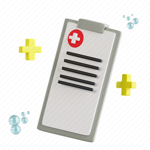 Medical, clipboard, healthcare sign, clinic sign, document, report, doctor 3D illustration - Download on Iconfinder