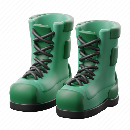 Military, boots, footwear, fashion, war, shoes, army 3D illustration - Download on Iconfinder