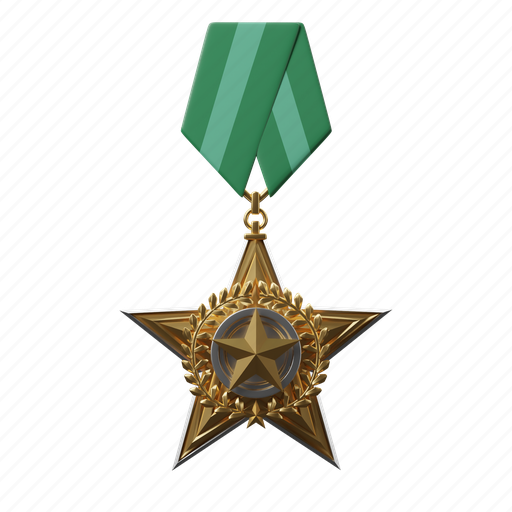Military, medal, achievement, badge, weapon, success, army 3D illustration - Download on Iconfinder