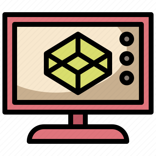 3d, art, computer, design, electronics, modeling, monitor icon - Download on Iconfinder