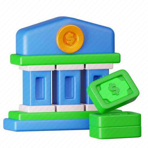 Bank, account, coin, money, accounting, cash, transaction 3D illustration - Download on Iconfinder