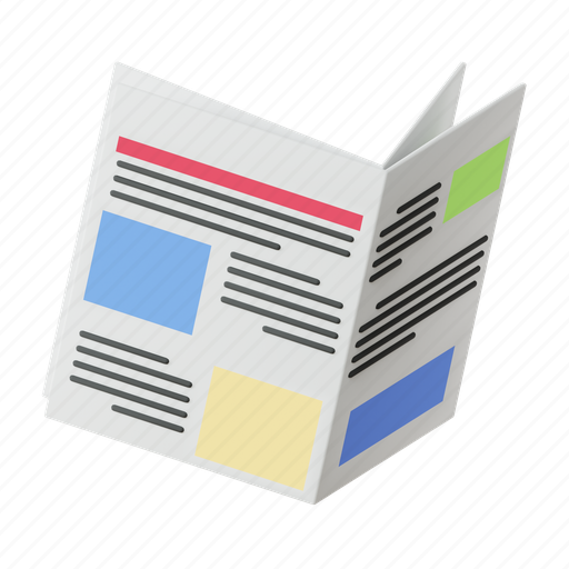 Print, newspaper, printing, news, article, document 3D illustration - Download on Iconfinder