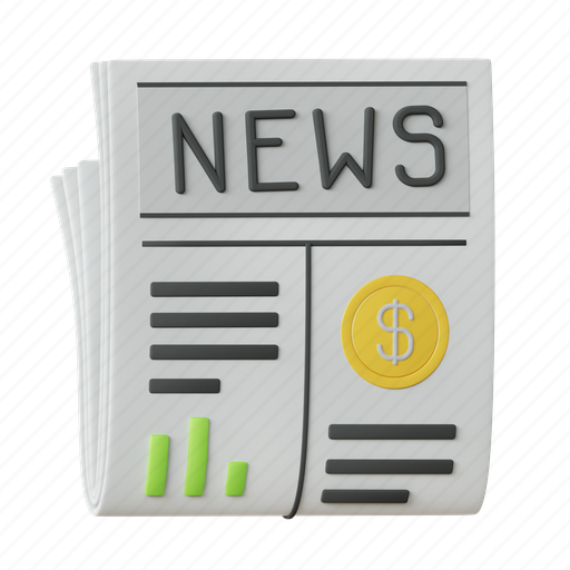 Financial, news, paper, press, information, business, page 3D illustration - Download on Iconfinder