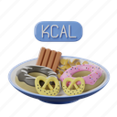 calories, snacks, donuts, pretzels 
