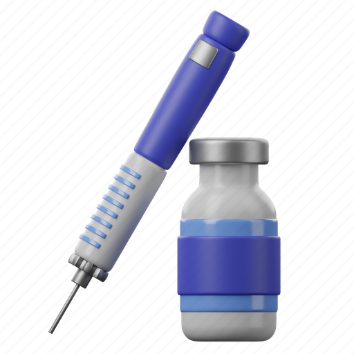 Insulin, medicine, medical, injection, syringe 3D illustration - Download on Iconfinder