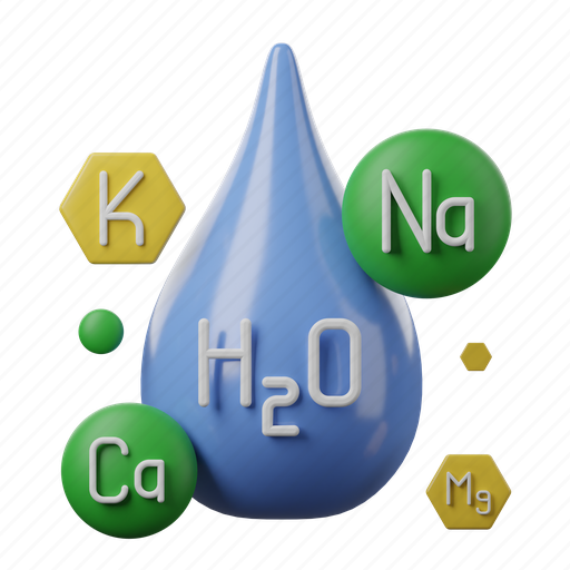 Minerals, water, natrium, kalium 3D illustration - Download on Iconfinder