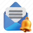 email, notification, mail, message, communication, envelope, bell 