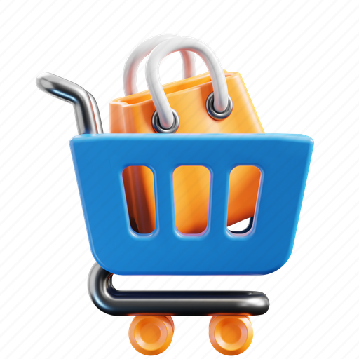 Trolley, cart, shopping, ecommerce, shop, buy, purchase 3D illustration - Download on Iconfinder