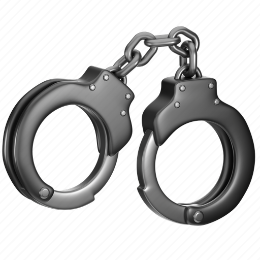 Handcuffs, hand, illustration, 3d, symbol, icon, chain 3D illustration - Download on Iconfinder