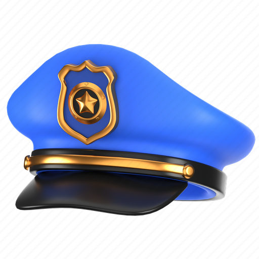 Police, cap, 3d, agent, authority, background, badge 3D illustration - Download on Iconfinder