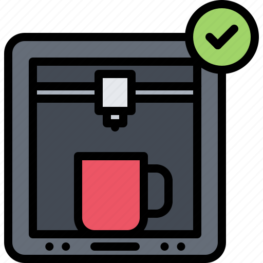 3d, check, cup, gadget, printer, success, technology icon - Download on Iconfinder