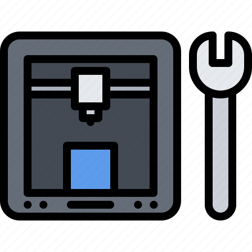 3d, gadget, printer, support, technical, technology, wrench icon - Download on Iconfinder