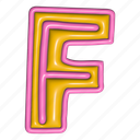 puffy sticker, letter f, f, alphabet, font, typography, 3d