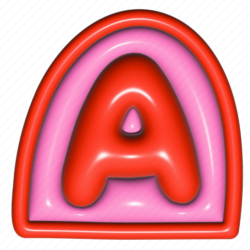 Puffy sticker, letter a, a, arch shape, alphabet, typography, 3d icon - Download on Iconfinder