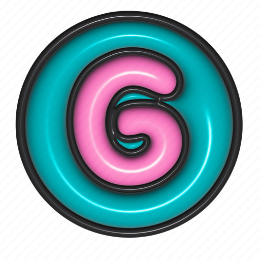 Puffy sticker, letter g, g, round shape, alphabet, typography, 3d icon - Download on Iconfinder