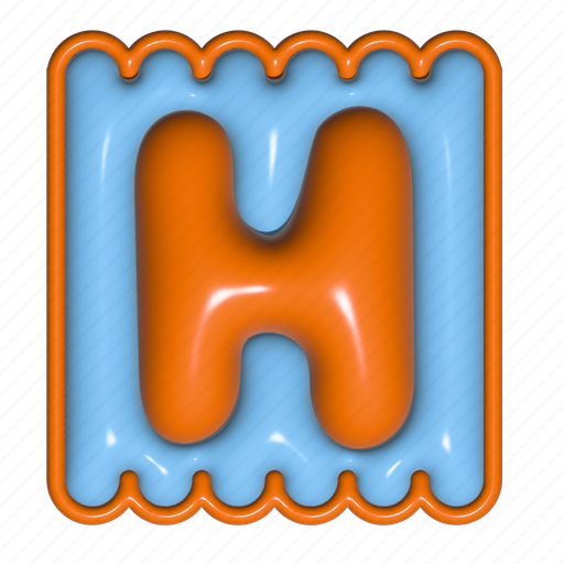 Puffy sticker, letter h, h, alphabet, font, typography, 3d icon - Download on Iconfinder