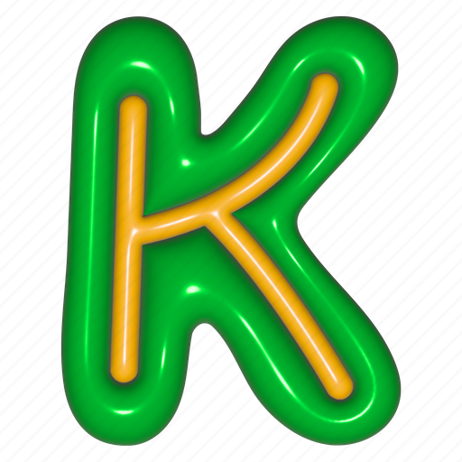 Puffy sticker, letter k, k, alphabet, typography, 3d, font icon - Download on Iconfinder