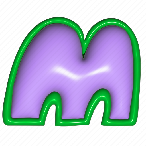 Puffy sticker, letter m, m, alphabet, font, typography, 3d icon - Download on Iconfinder