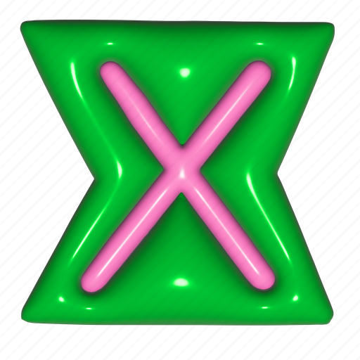 Puffy sticker, letter x, x, alphabet, font, typography, 3d icon - Download on Iconfinder