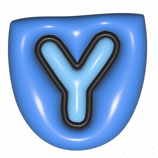 Puffy sticker, letter y, y, alphabet, font, typography, 3d icon - Download on Iconfinder