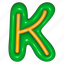 puffy sticker, letter k, k, alphabet, typography, 3d, font 