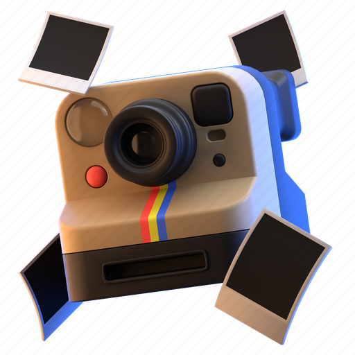 Polaroid, camera, retro, game, photo, photography, music 3D illustration - Download on Iconfinder