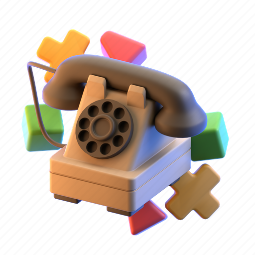 Rotary, phone, retro, communication, classic, device, smartphone 3D illustration - Download on Iconfinder