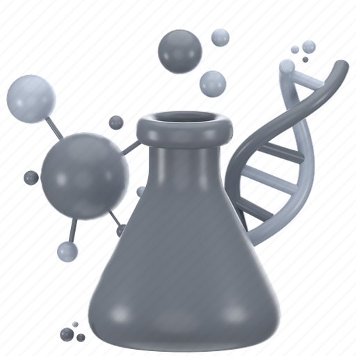 Biochemistry, icon, illustration, biology, laboratory, medicine, science 3D illustration - Download on Iconfinder