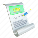 list, business, checklist, document, concept, note, illustration, check, paper