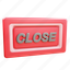 close, illustration, render, sign, isolated, button, negative, delete, warning 