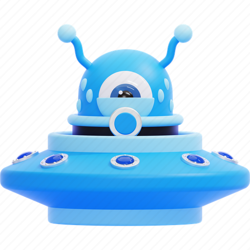 Alien, ufo, space, spaceship, science fiction, monster, astronomy 3D illustration - Download on Iconfinder