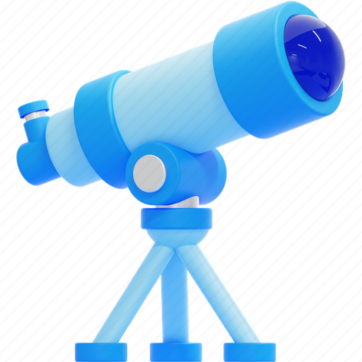 Telescope, science, education, observation, research, astronomy, laboratory 3D illustration - Download on Iconfinder