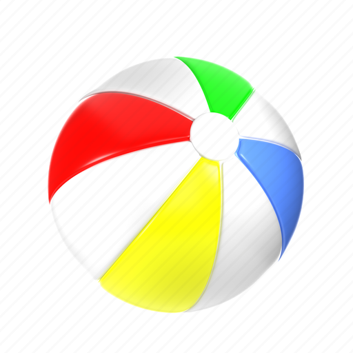 Beach, ball, icon, summer, 3d, holiday, vacation icon - Download on Iconfinder
