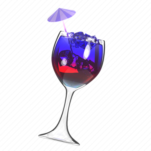 Cocktail, illustration, icon, 3d, isolated, drink, vector icon - Download on Iconfinder