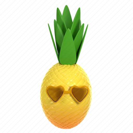 Pineapple, with, glasses, 3d, graphic, icon, party icon - Download on Iconfinder