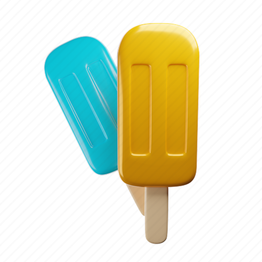 Ice, cream, summer, beach, tropical, nature, 3d 3D illustration - Download on Iconfinder
