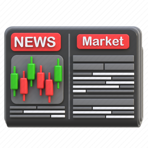 Financial, news, trading, paper, forex, trade, article 3D illustration - Download on Iconfinder