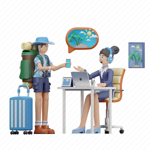 Travel, agency, vacation, tourism, transportation, tourist, trip 3D illustration - Download on Iconfinder