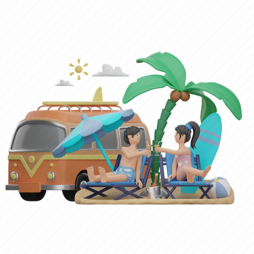 Vacation, adventure, travel, tourism, holiday 3D illustration - Download on Iconfinder