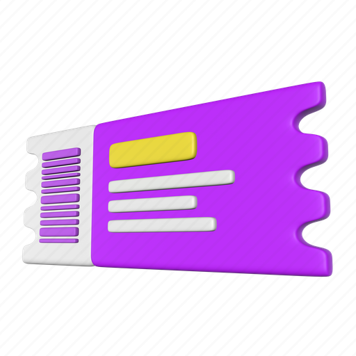 Ticket, voucher, vacation, trip, travel, coupon, discount 3D illustration - Download on Iconfinder