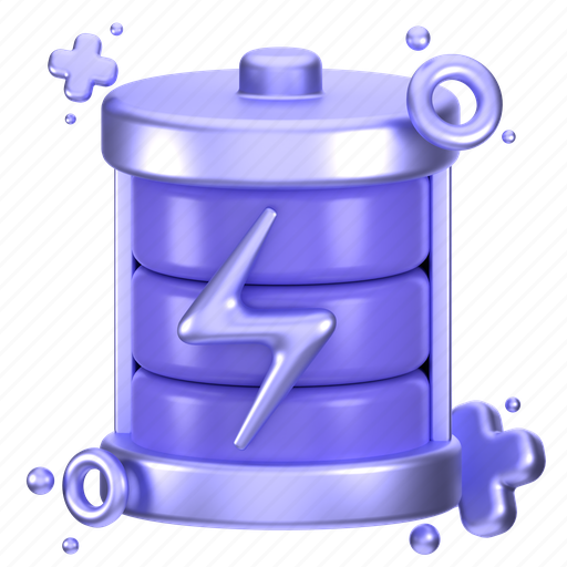 Battery, power, energy, 3d, illustration, icon, isolated 3D illustration - Download on Iconfinder