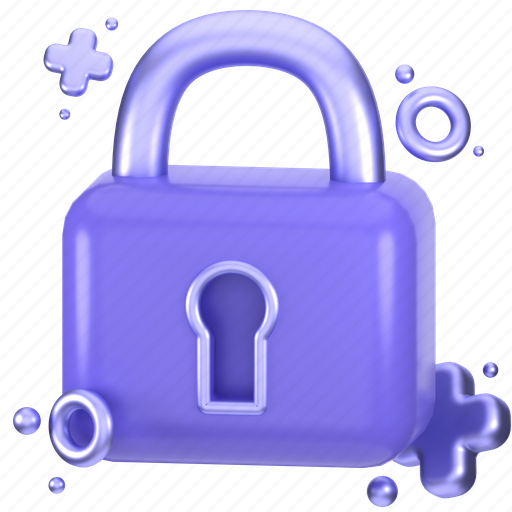 Lock, icon, 3d, security, protection, privacy, safety 3D illustration - Download on Iconfinder