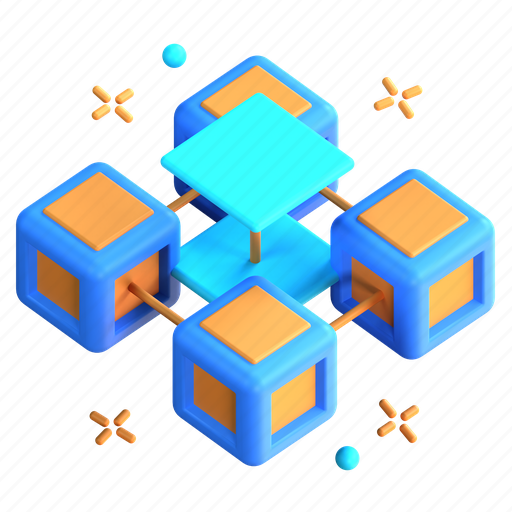 Blockchain, technology, cube, model 3D illustration - Download on Iconfinder