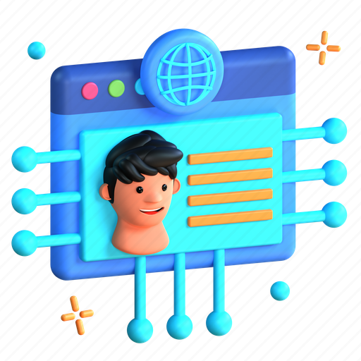 Digital, identity, user, profile 3D illustration - Download on Iconfinder