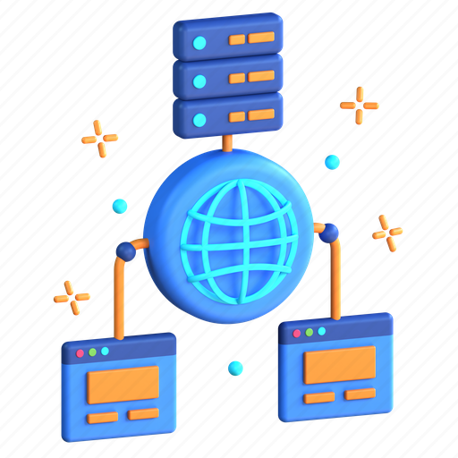 Network, infrastructure, server, database 3D illustration - Download on Iconfinder