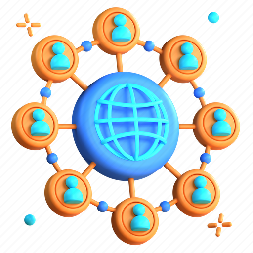 Network, social, internet, connection 3D illustration - Download on Iconfinder