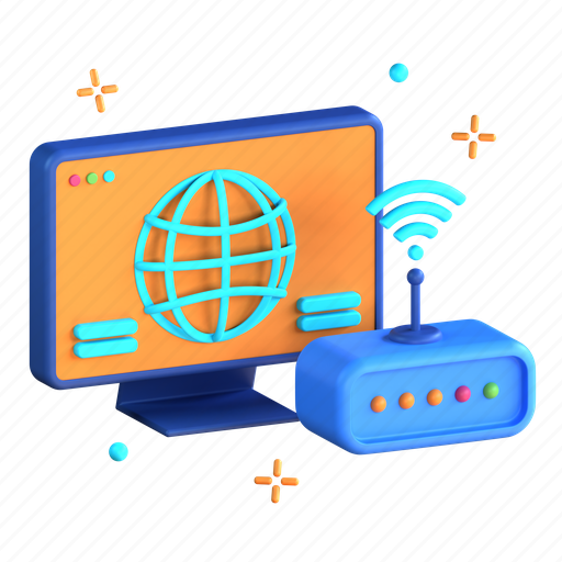 Wireless, network, connection, internet 3D illustration - Download on Iconfinder