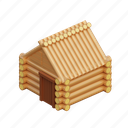 wooden, house, log, cabin, shelter, camp, post